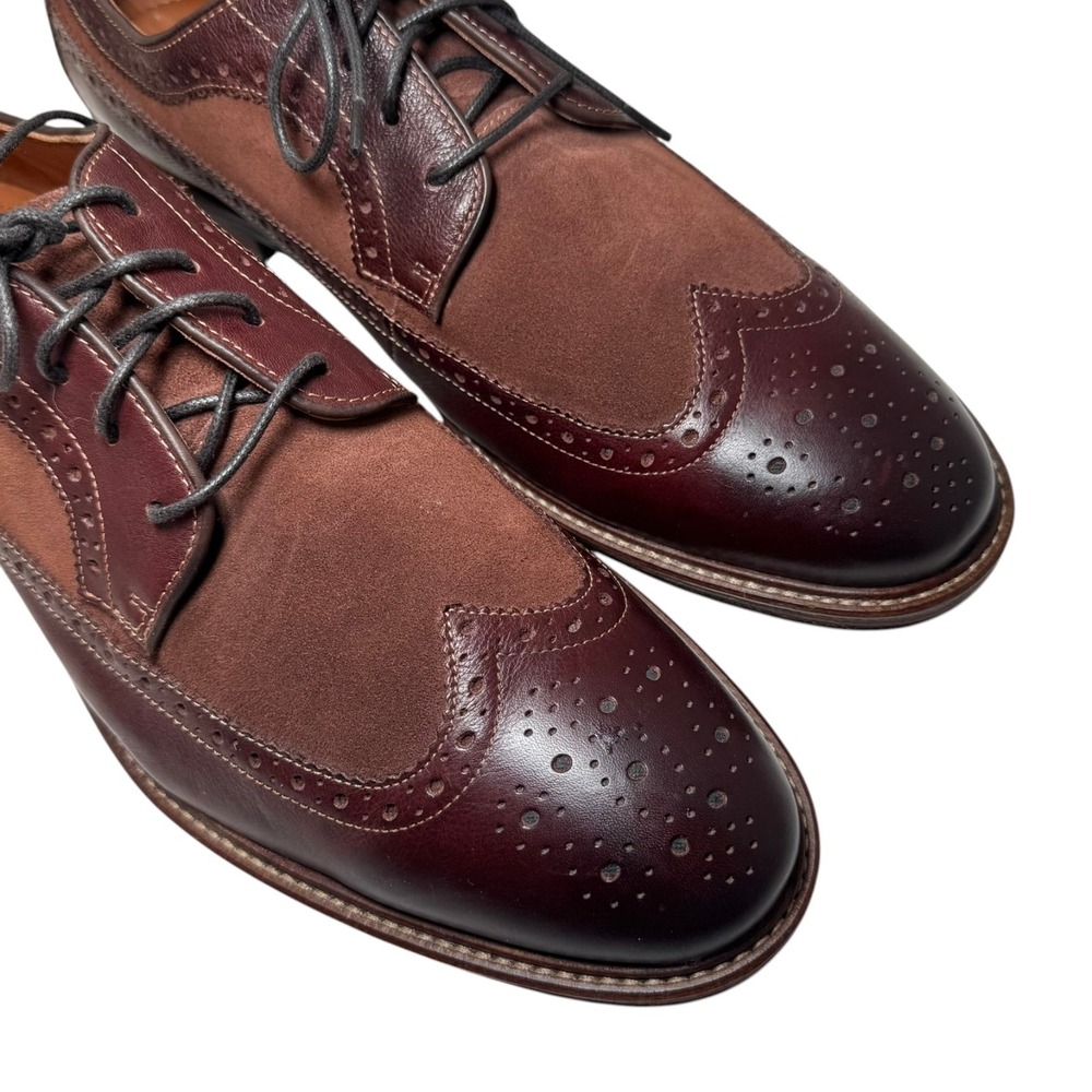 Johnston & Murphy Warner Wingtip Oxford Brown Suede Leather Shoes Men's 11 M‎